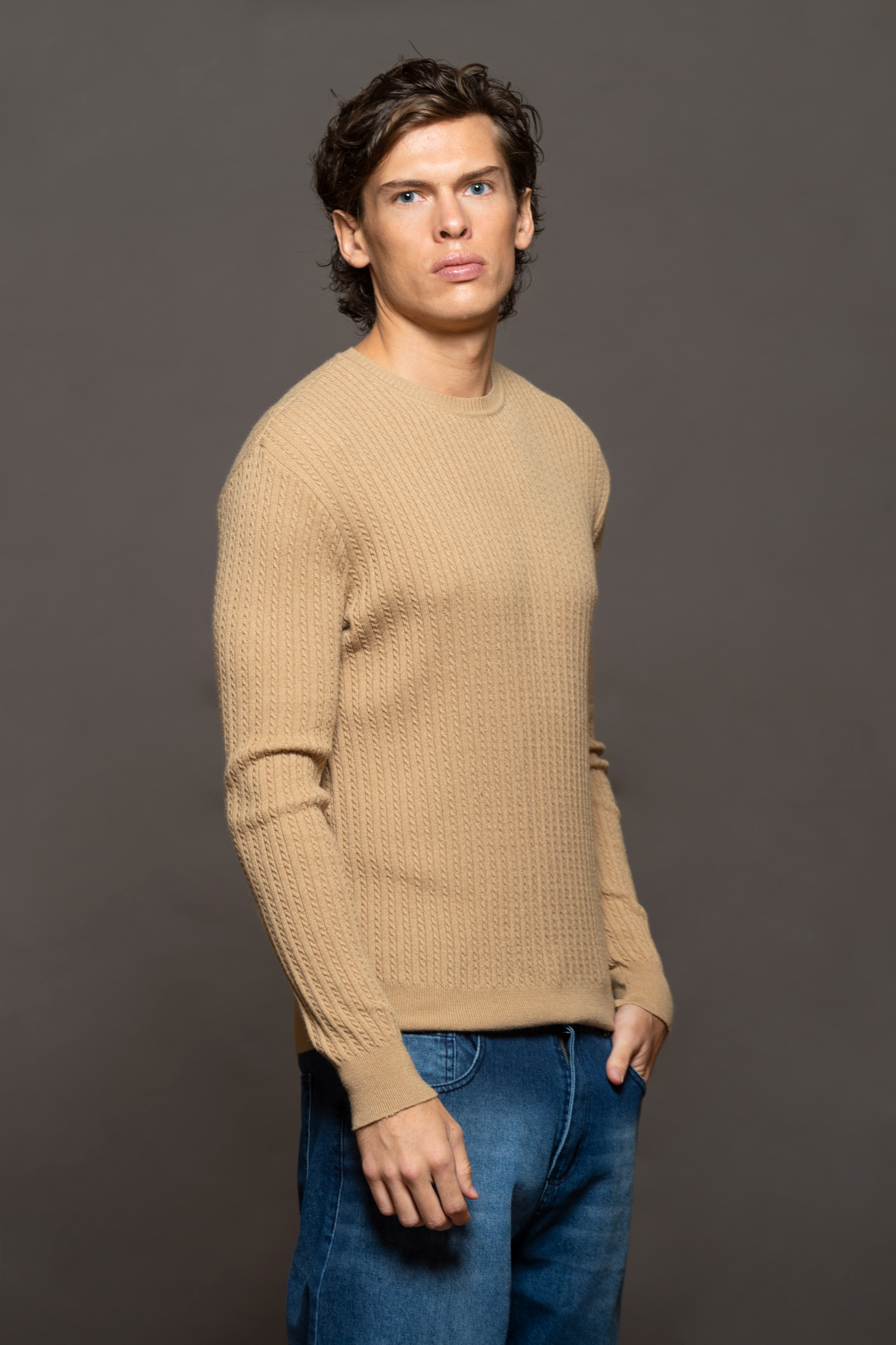 5246CA - SWEATER IRISH CAMEL